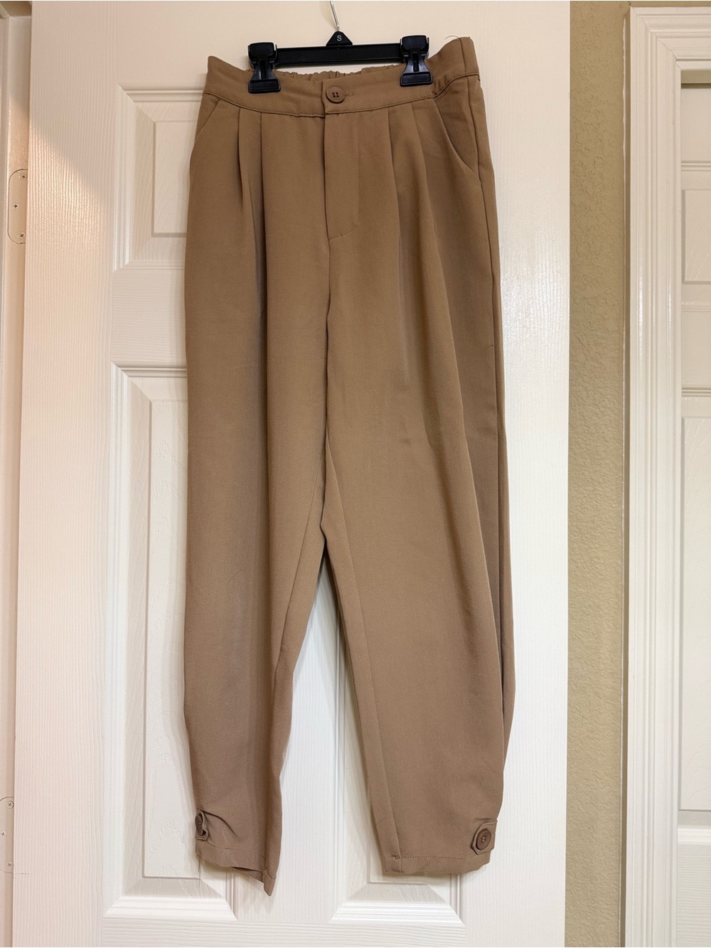 Dazy Classic Pleated Tapered Pants in Camel
